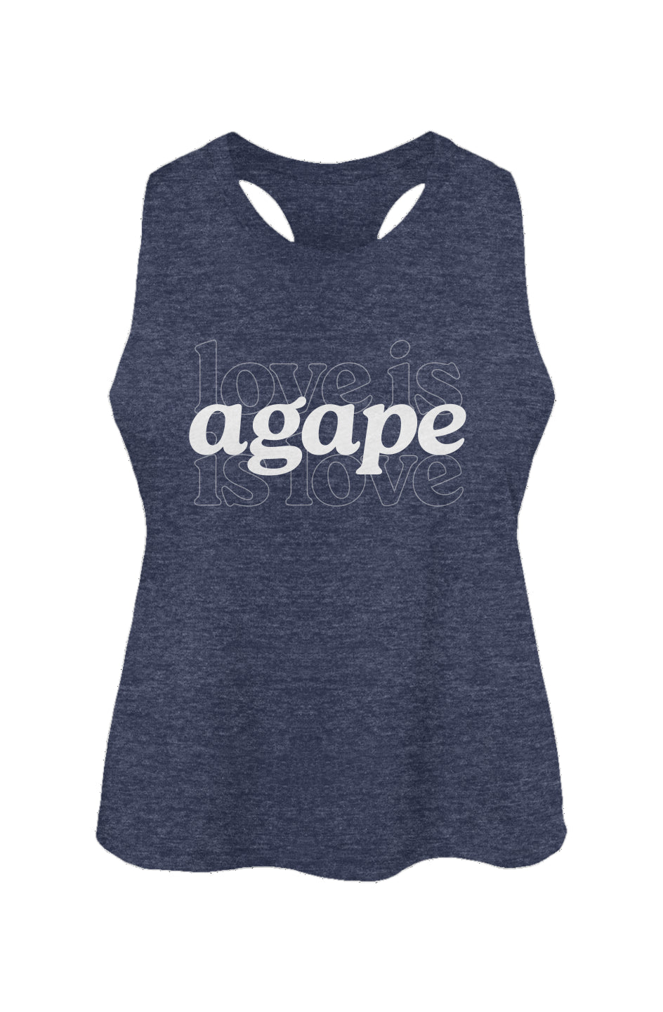 'Love is Agape' Racerback Cropped Tank - Women's