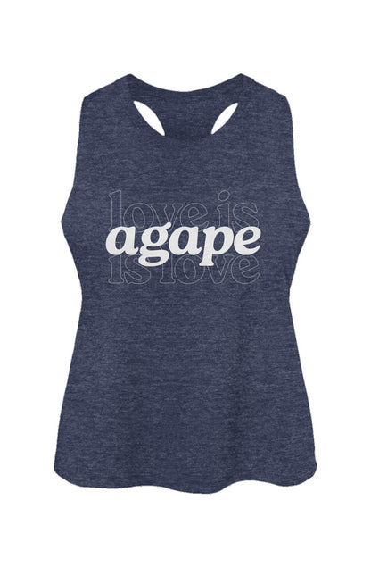 'Love is Agape' Racerback Cropped Tank - Women's