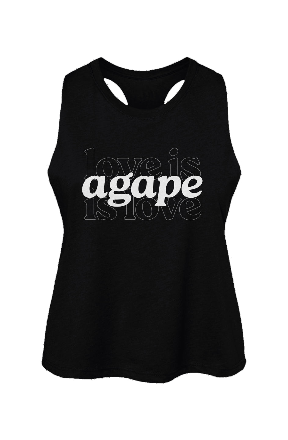 'Love is Agape' Racerback Cropped Tank - Women's