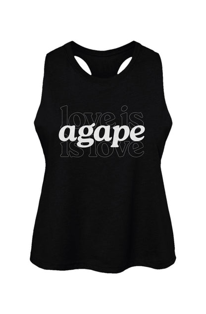 'Love is Agape' Racerback Cropped Tank - Women's