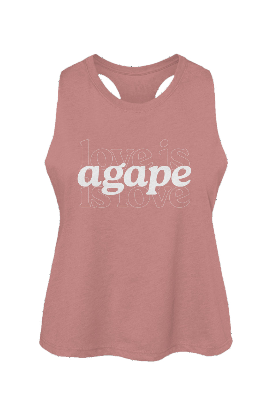 'Love is Agape' Racerback Cropped Tank - Women's