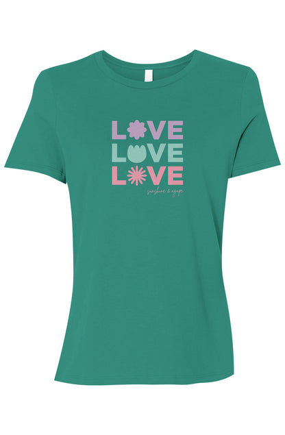 'Love x 3' Relaxed Jersey Tee - Women's