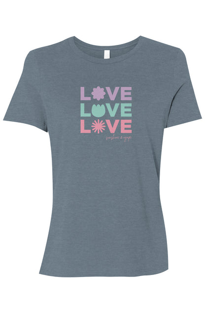 'Love x 3' Relaxed Jersey Tee - Women's