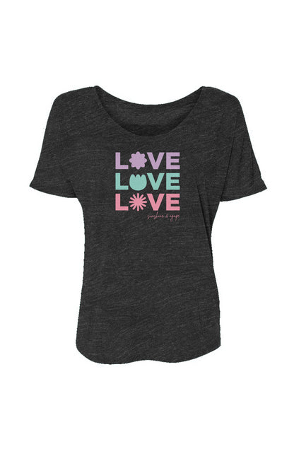 'Love x 3' Women’s Slouchy Tee - Women's