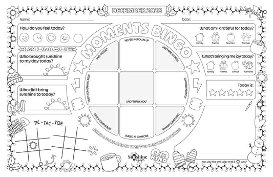 Conversation Starter Placemats - December Theme