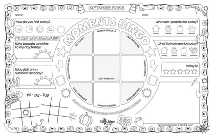 Conversation Starter Placemats - October Theme