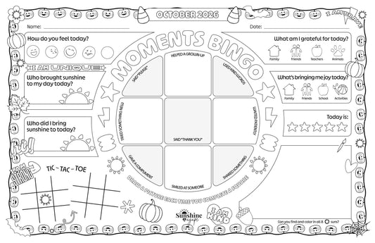 Conversation Starter Placemats - October Theme